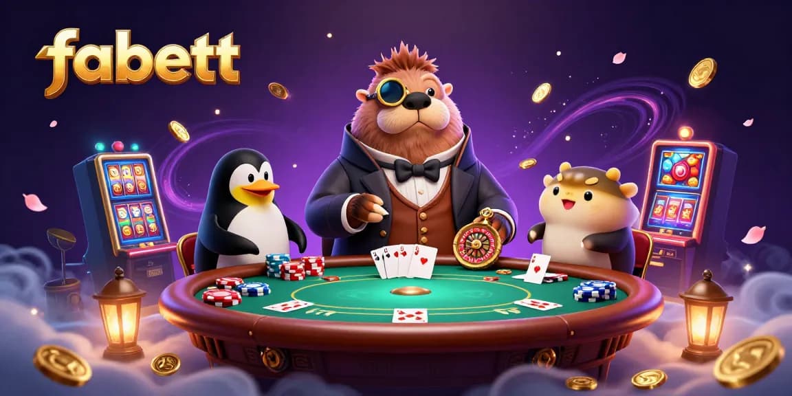 Engage with fabett's exciting underwater poker action featuring whimsical characters and vibrant casino elements.