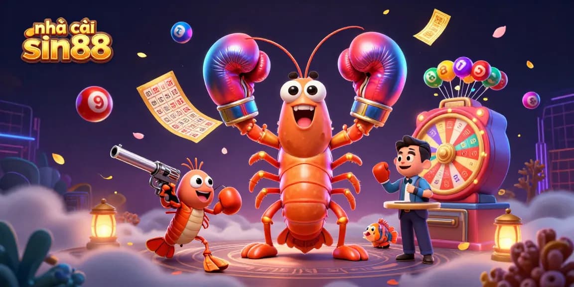 Engaging scene of nhà cái sin88 featuring vibrant lottery elements and dynamic characters.