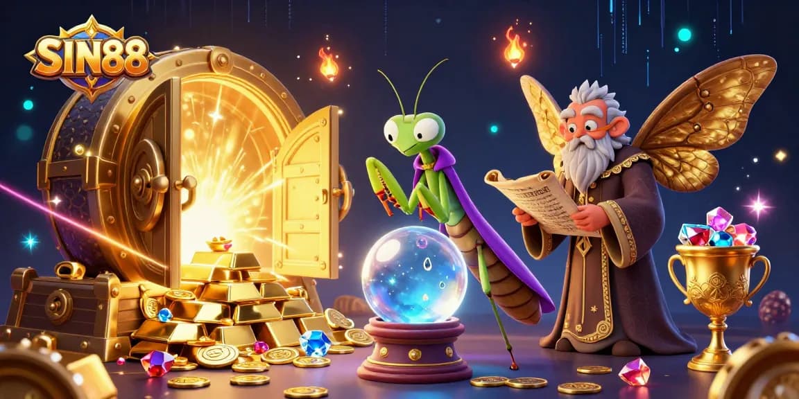SIN88 players explore enticing gaming options in a mystical casino atmosphere with vibrant elements.