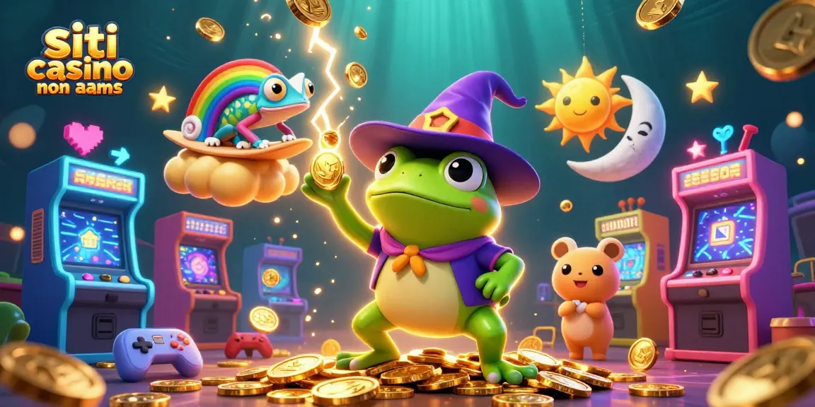 Engage with the exciting world of siti casino non aams, featuring vibrant characters and golden coins.